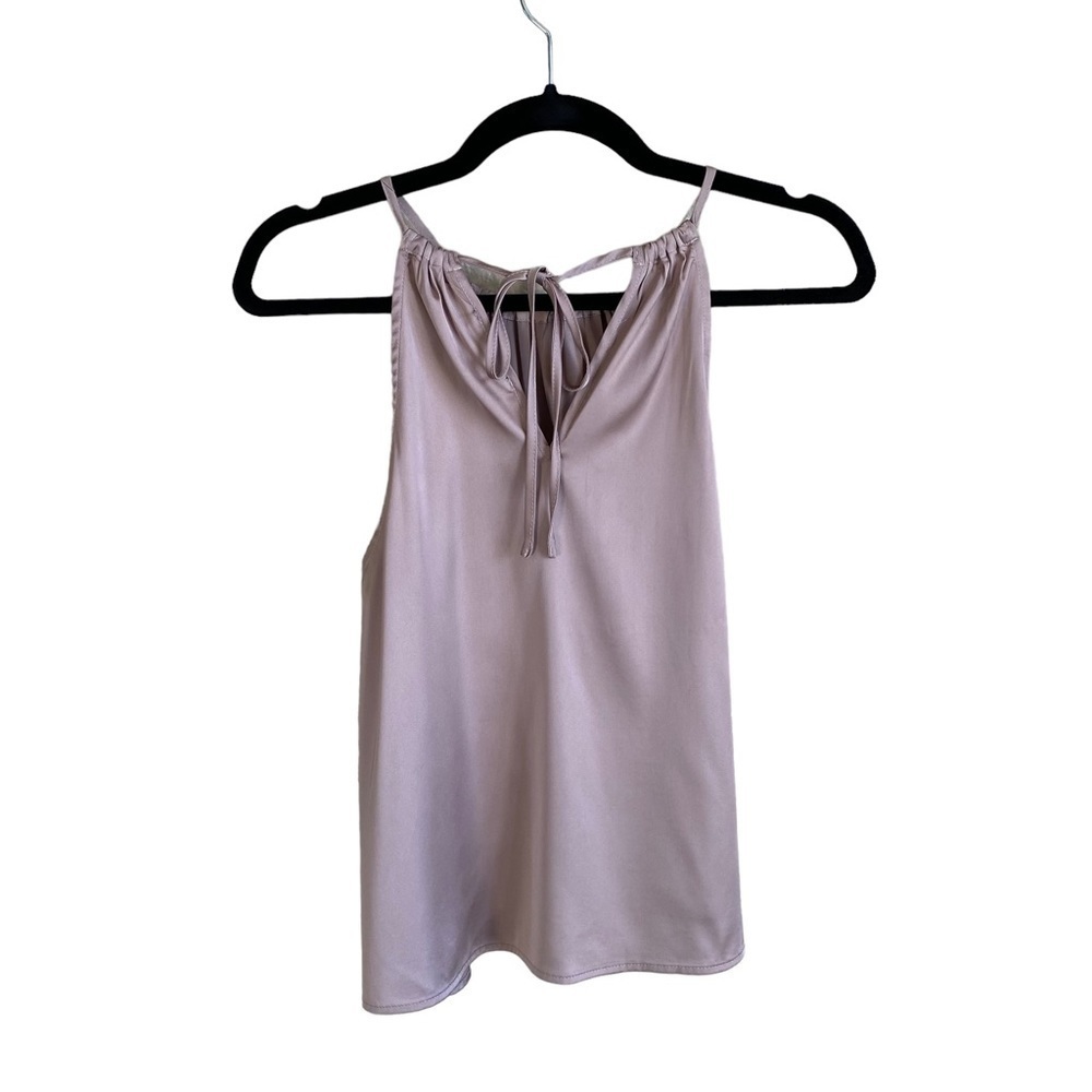 Lulu’s Faux Silk Halter Tank Top